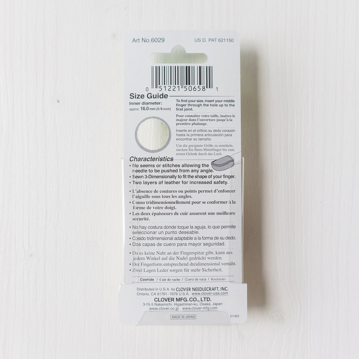 Leder-Fingerhut (Größe M)