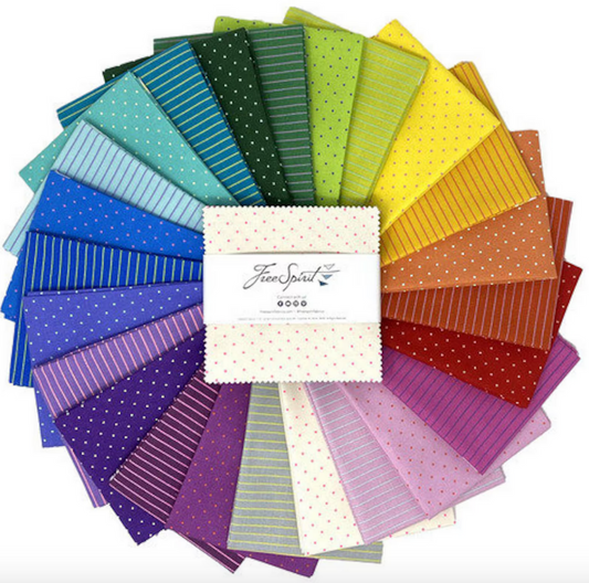 Tula Pink Tiny Coordinates "Dots & Stripes" - Charm Pack - Free Spirit